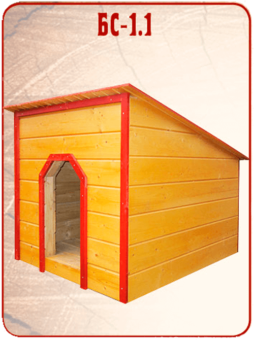 готовая деревянная будка для собаки БС 1.1