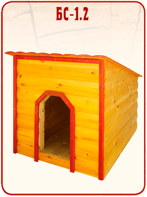 готовая деревянная будка для собаки БС 1.2